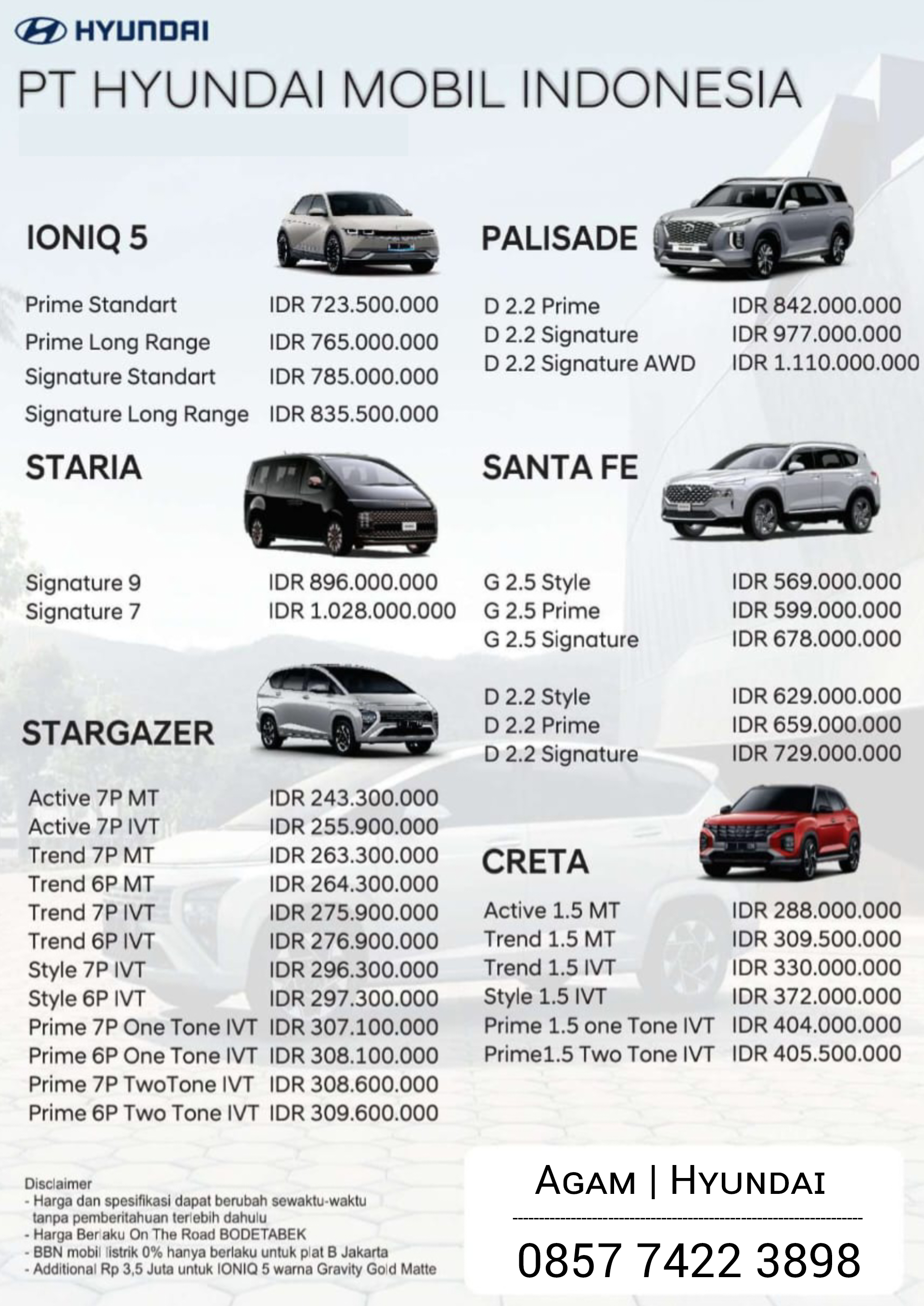 Harga  alam sutera PRICELIST HYUNDAI 2022