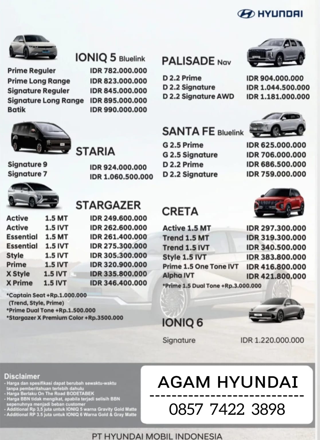 Pricelist Harga Hyundai Alam Sutera